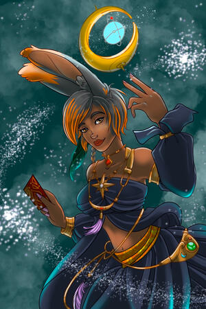 Ever wonder why I'm called "Slippers?" I used to be a Viera. The missing hats had me down hard, but now, I'm in a happy muscle-lady place.