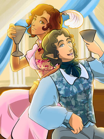 When the Paladin convinces the Swashbuckler to behave for the fancy party.
